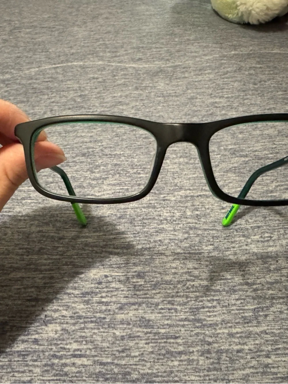 Nike Kids Black and Neon Green Rectangular Eyeglass Frames